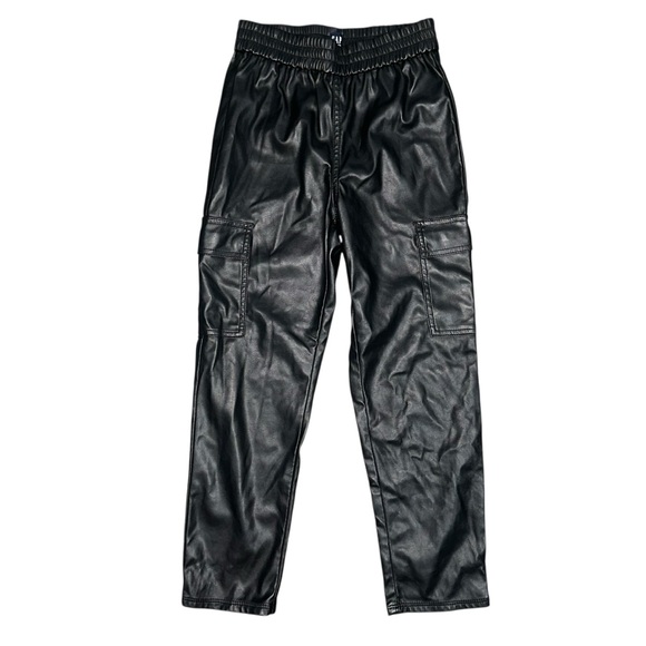GAP Black Faux Leather Pants - Picture 1 of 5
